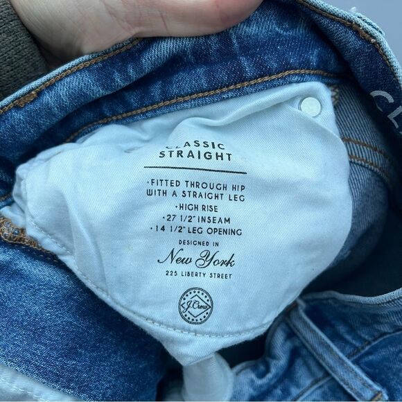 J Crew Classic Straight Raw Hem Blue Jeans size 27 - Picture 4 of 12